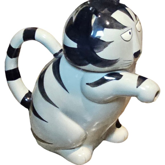 Vintage 80's Takahashi Tom Cat Wearing A Necktie 7" Teapot - Picture 2 of 7